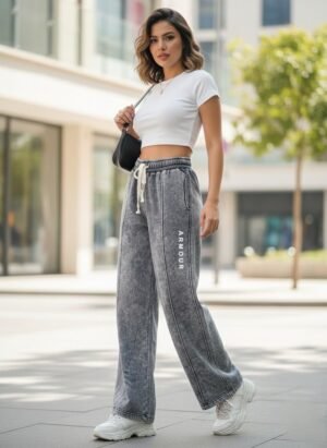 Cotton Wide-Leg Pants – Modern Style (One Size)
