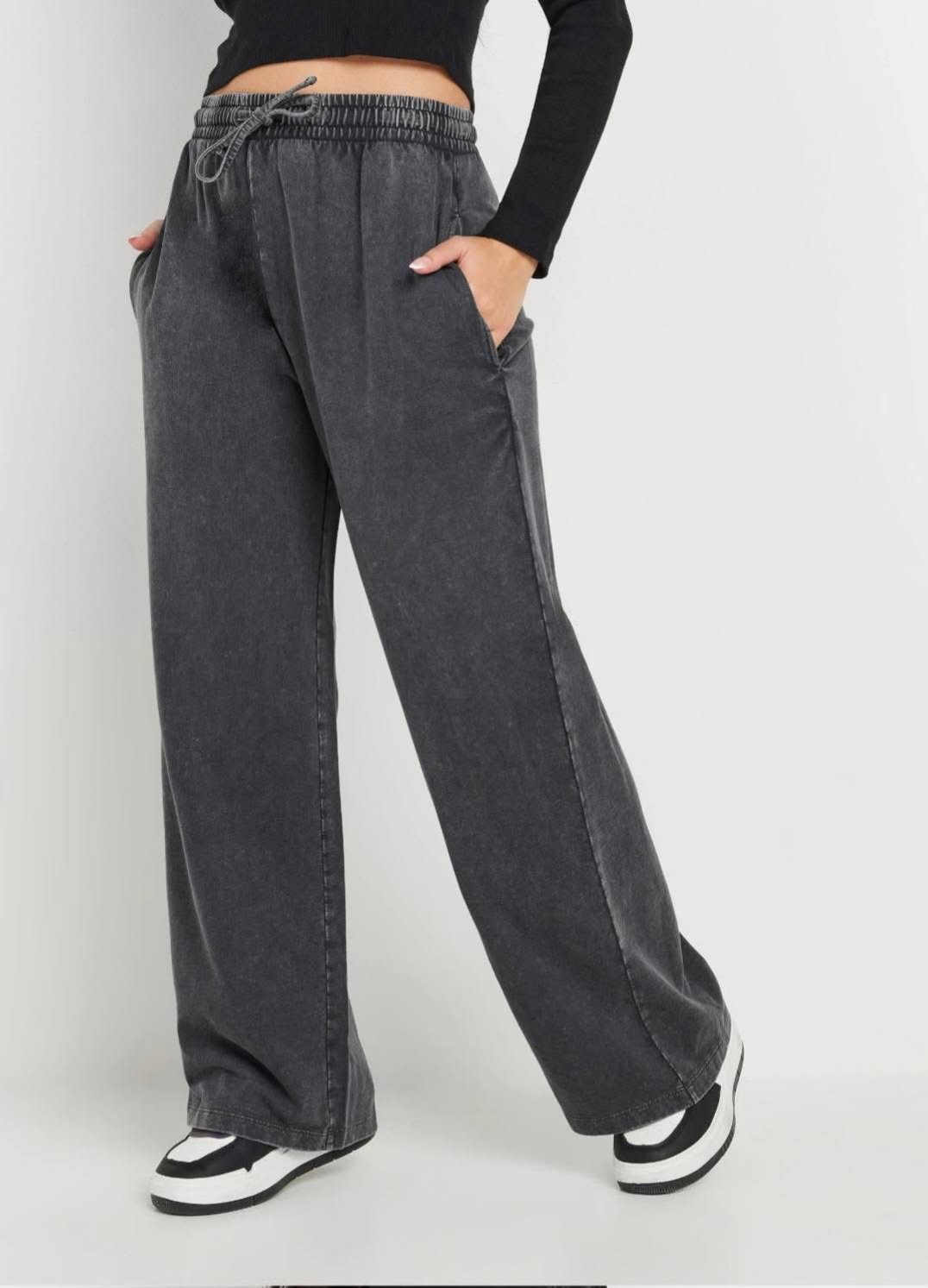 Cotton Wide-Leg Pants(One Size)